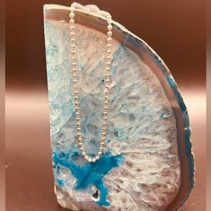 925 Genuine Sterling Silver Beaded Moon Cut Chain “New”